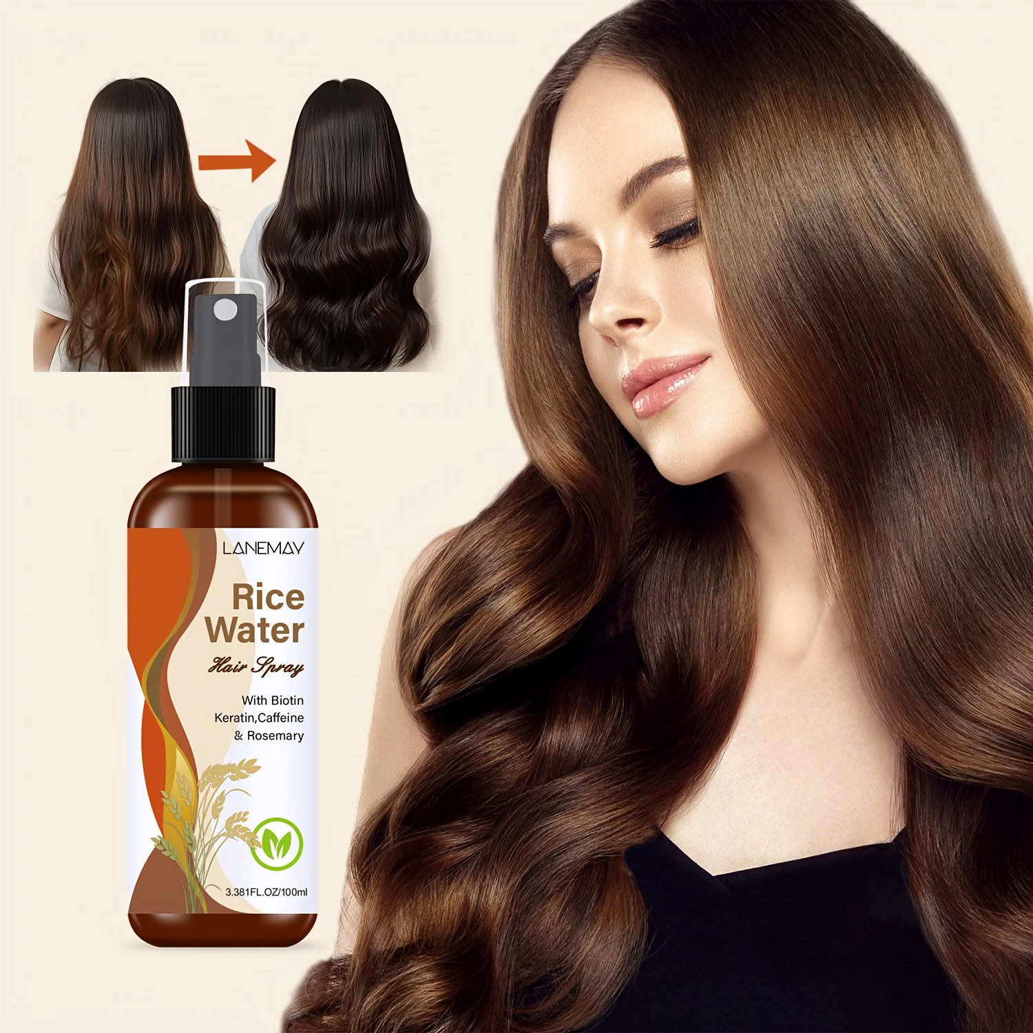 Hair Care Vitamin - 쌀뜨물 헤어 스프레이 - 비오틴, 케라틴,