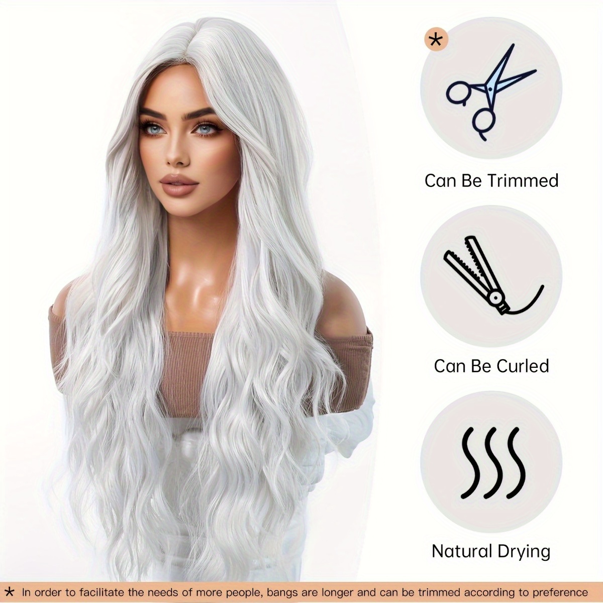 안신 브랜드 합성 섬유 가발: 은백색 자연스러운 큰 웨 - Hair Care Daily 리뷰 및 가격