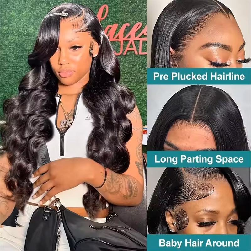 180-220% 밀도의 내추럴 블랙 13x6 13x4  - Lace Front Wig 리뷰 및 가격