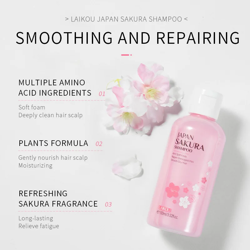 LAIKOU 일본 사쿠라 샴푸 수리 손상된 모발 모이스 - Hair Care Korean Products 리뷰 및 가격
