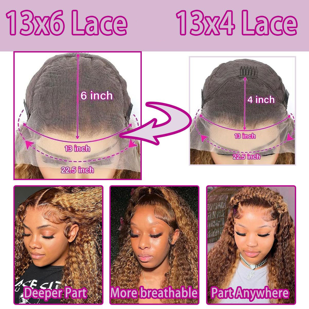 36인치 딥 웨이브 P4/27 하이라이트 옴브레 13x - Lace Front Wig 리뷰 및 가격