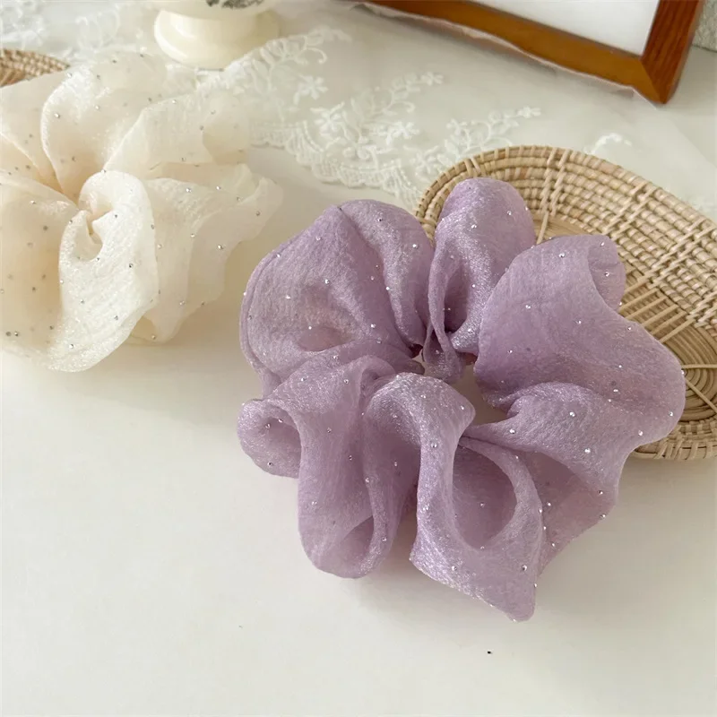 패션 라인스톤 메쉬 헤어밴드 쉬폰 스크런치 여성 한국  - Hair Net Invisible 리뷰 및 가격